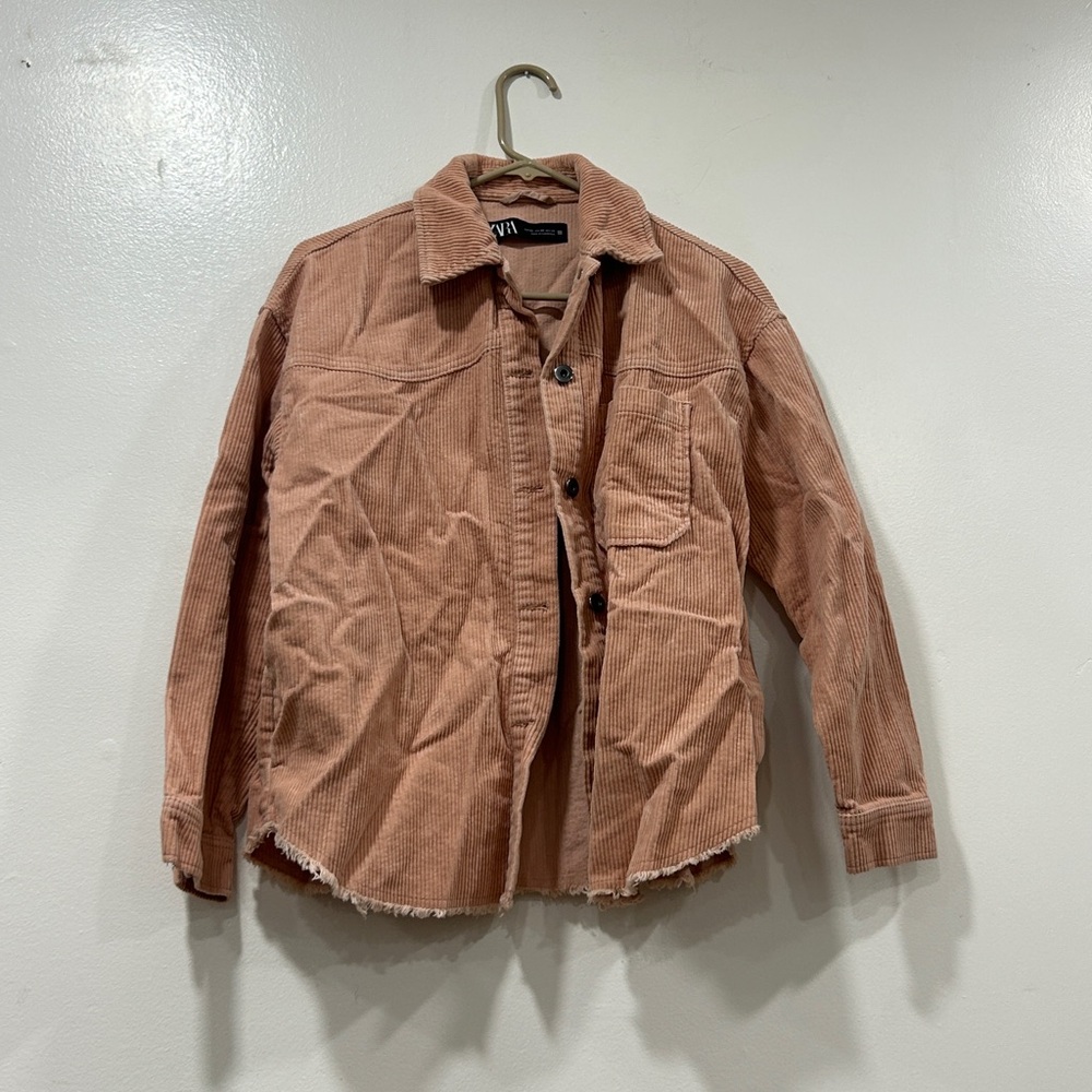 Zara Peach Corduroy Shirt